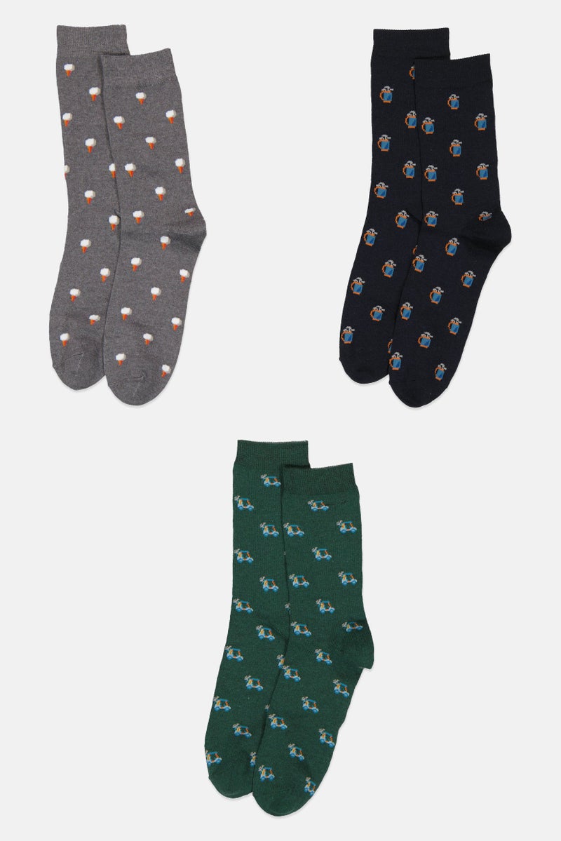 The Orrsum Sock Co Men 3 Pack Graphic Print Golf Cart Socks, Multicolor - Image 3